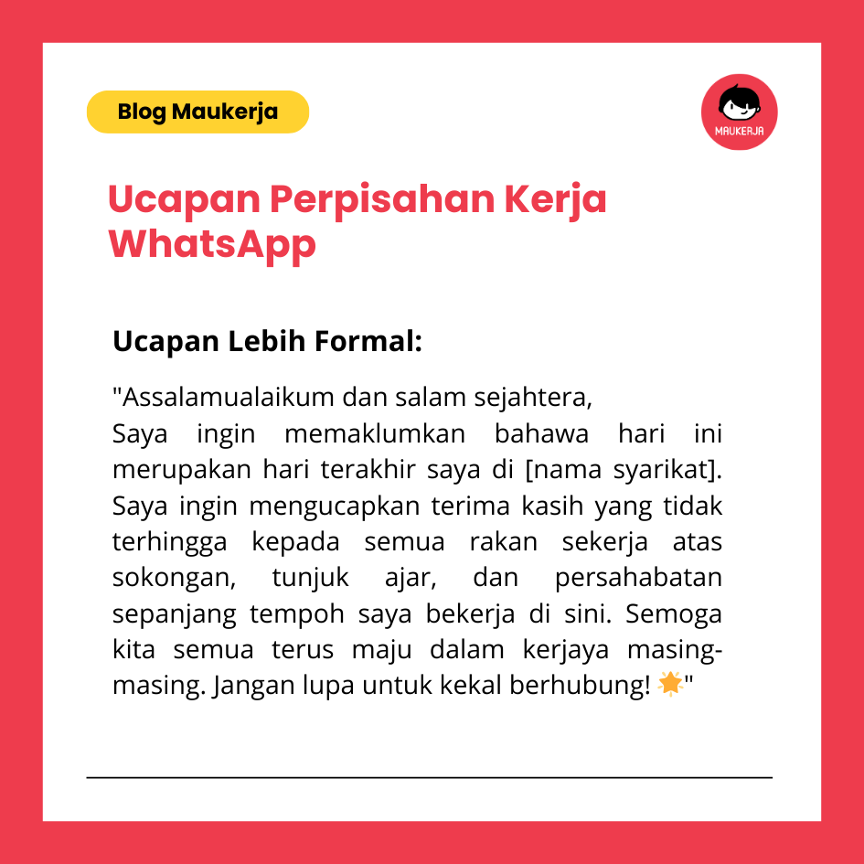 Ucapan Perpisahan Untuk Rakan Sekerja 2